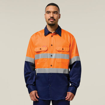 Core Hi-Vis 2 Tone Taped Cotton Drill Shirt