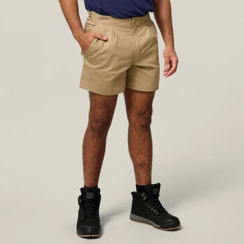 Relaxed Fit Cotton Drill Short With Side Tabs