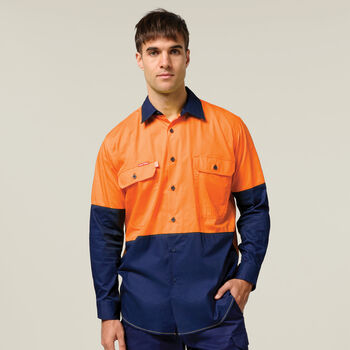 Koolgear Hi Vis 2 Tone Vented Long Sleeve Shirt