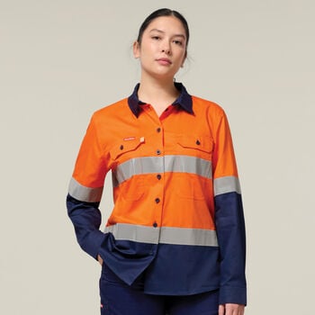 Women's Hi-Vis Lightweight 2 Tone Taped Long Sleeve Shirt